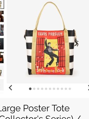 Elvis Poster Tote Bag - Gold, Red, Black & White